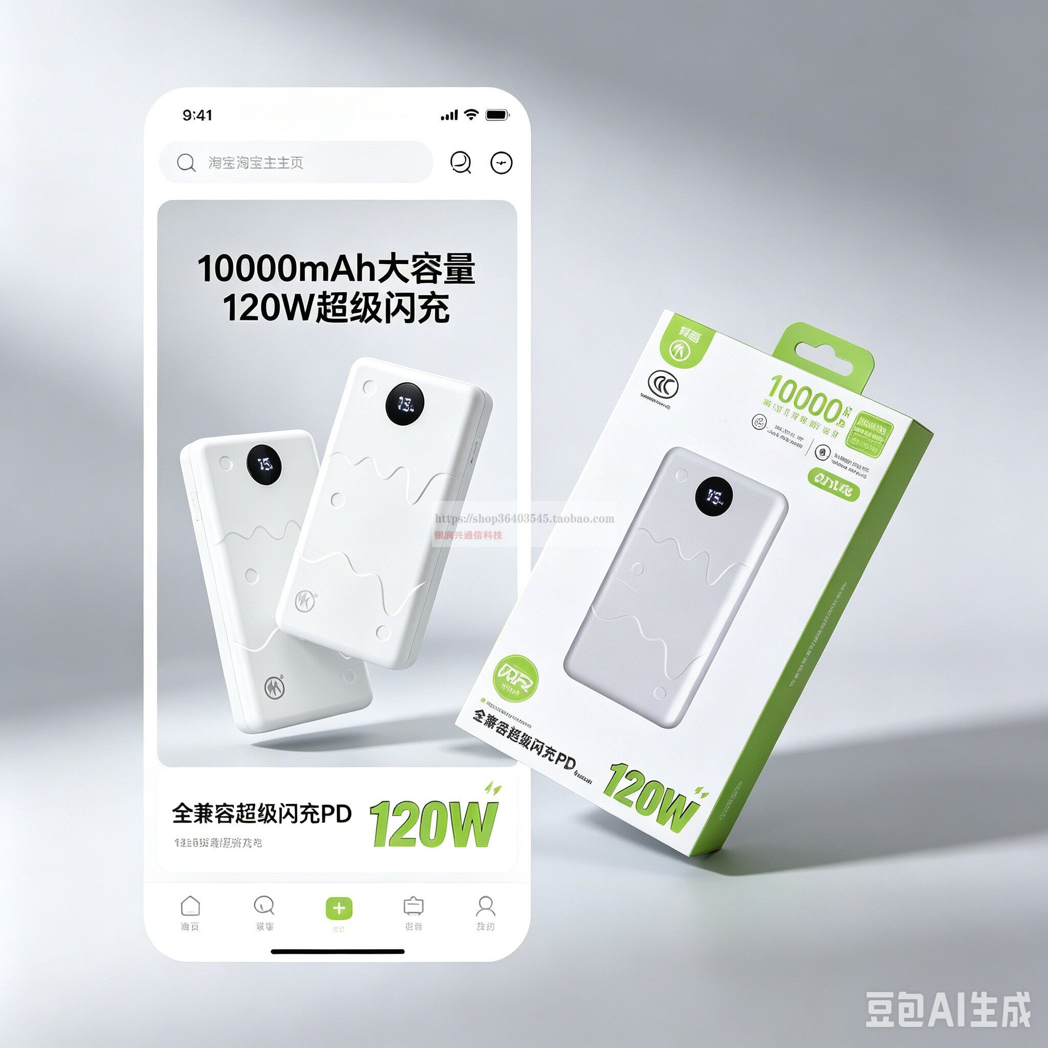 3C码客10000毫安充电宝自带线超级快充小巧便携数显移动电源闪充支持6快充电宝移动电源