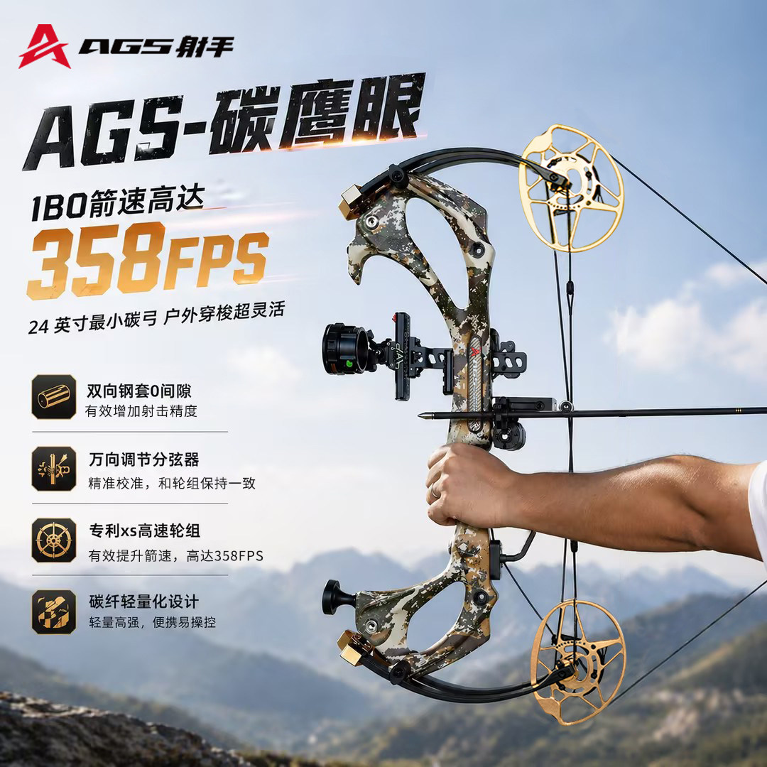 AGS碳鹰眼复合弓24轴高箭速