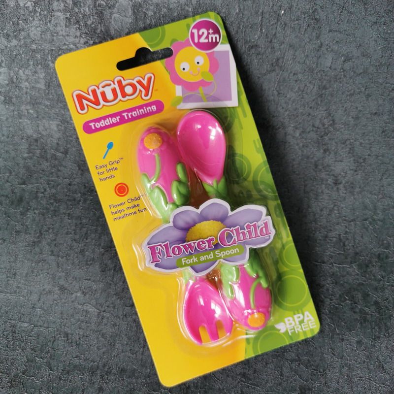 Nuby努比 小花餐具 婴儿童宝宝用 叉勺
