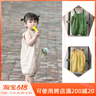 衿依原创短裤纯亚麻连体裤