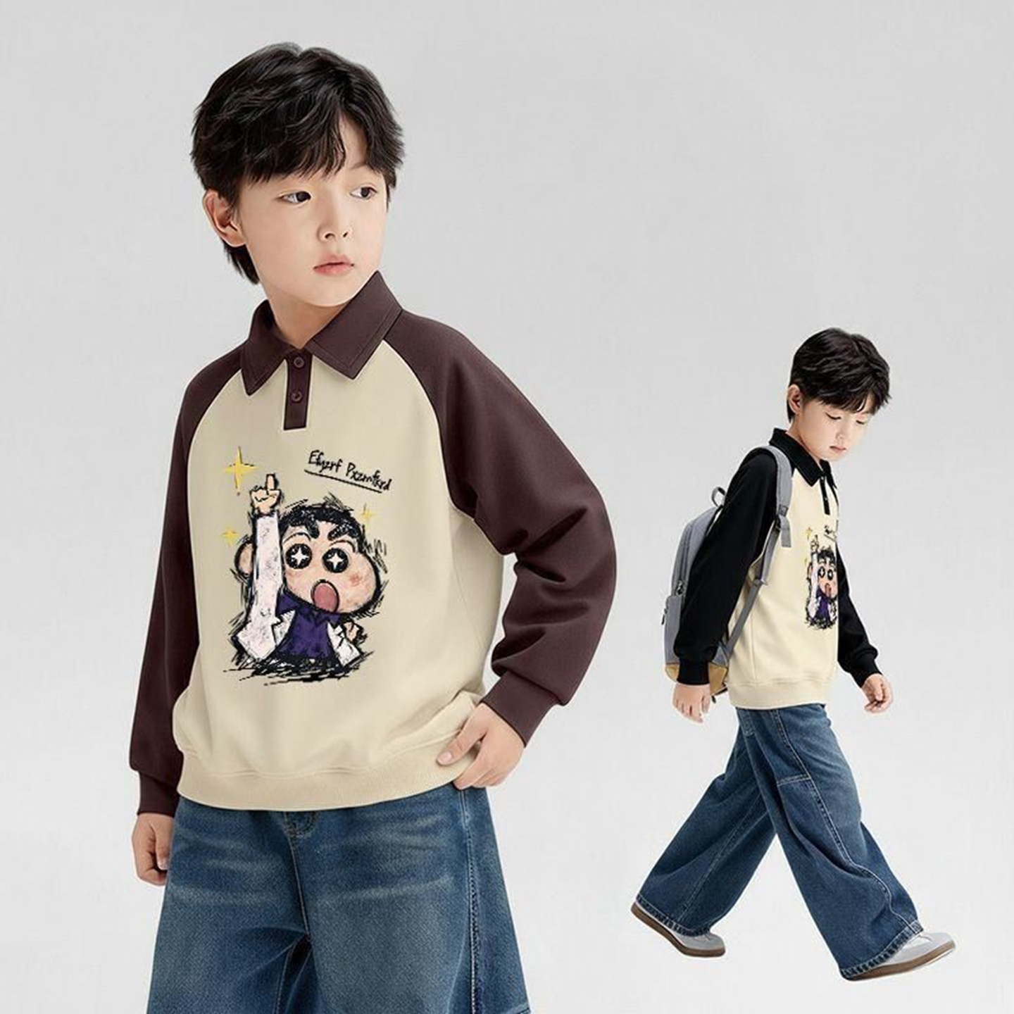 童装儿童卫衣长袖冬装男童撞色