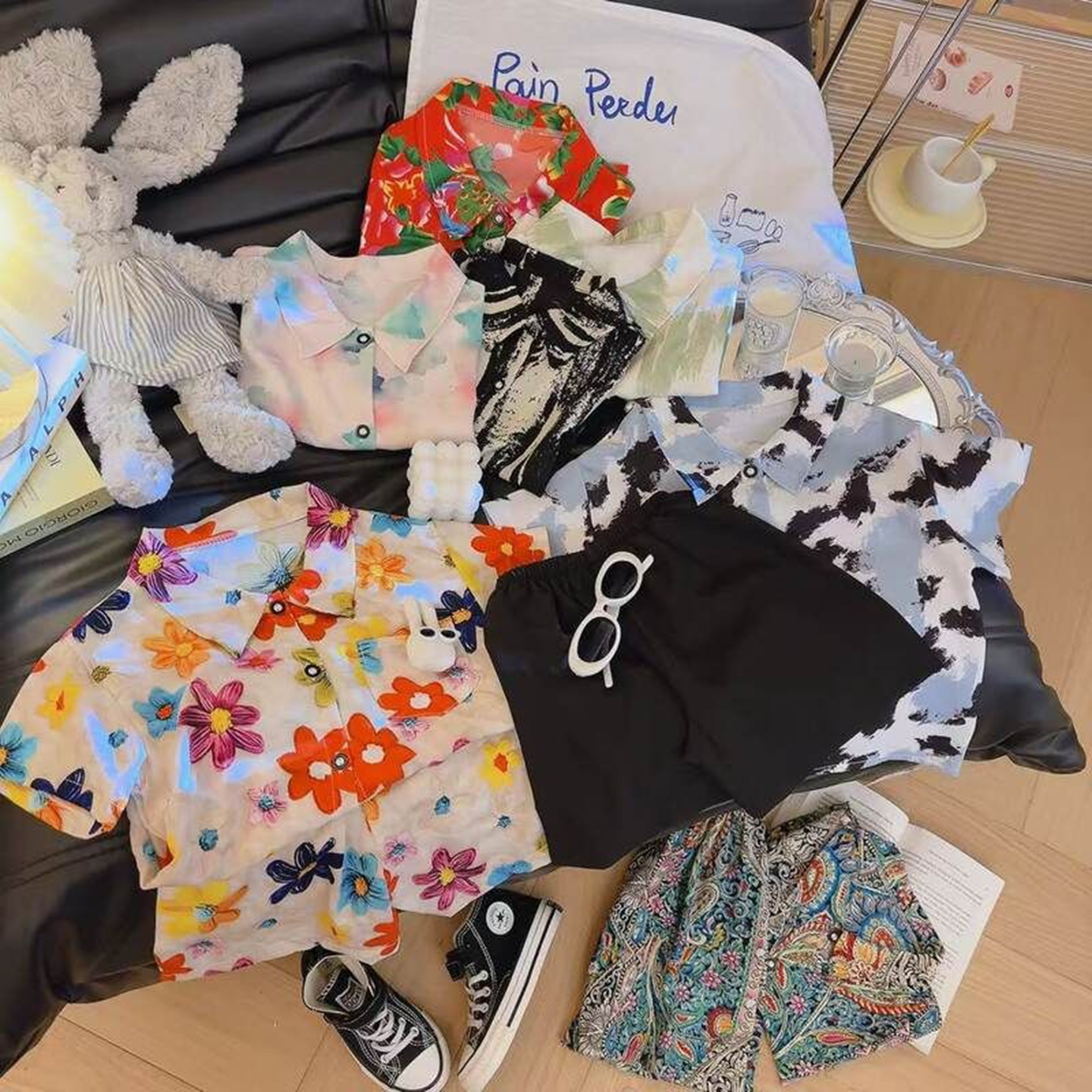 儿童夏装新款短袖衬衫套装韩系男宝潮流时尚百搭短袖套装