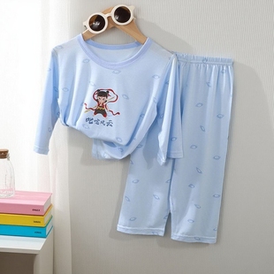 睡衣 家居服服夏a类新款 男童优质夏季 女童儿童2025空调莫代尔薄款