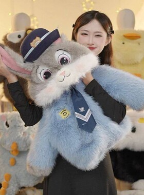 亲子男女童冬毛绒毛茸茸萌宝兔子