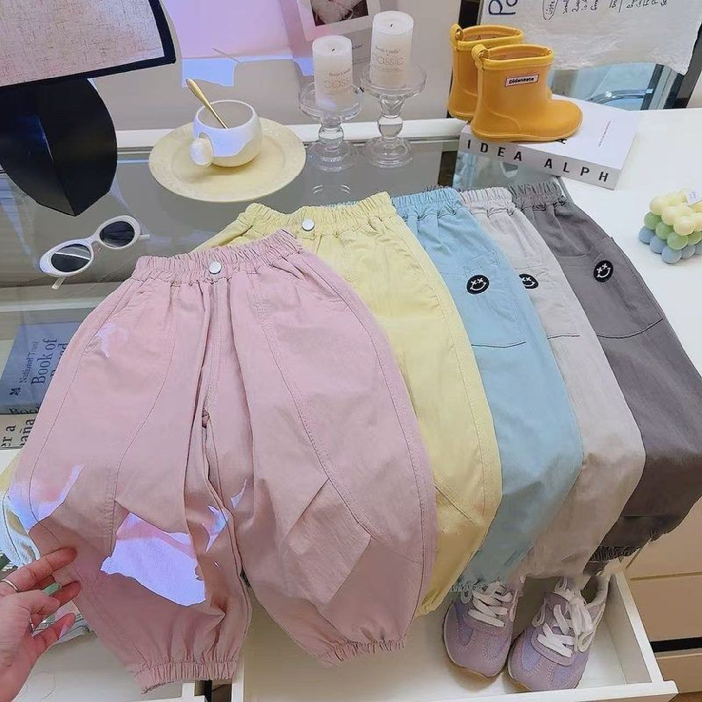 新款工装裤子女童夏装宽松速干裤显瘦韩版运动长裤洋气多巴胺时尚