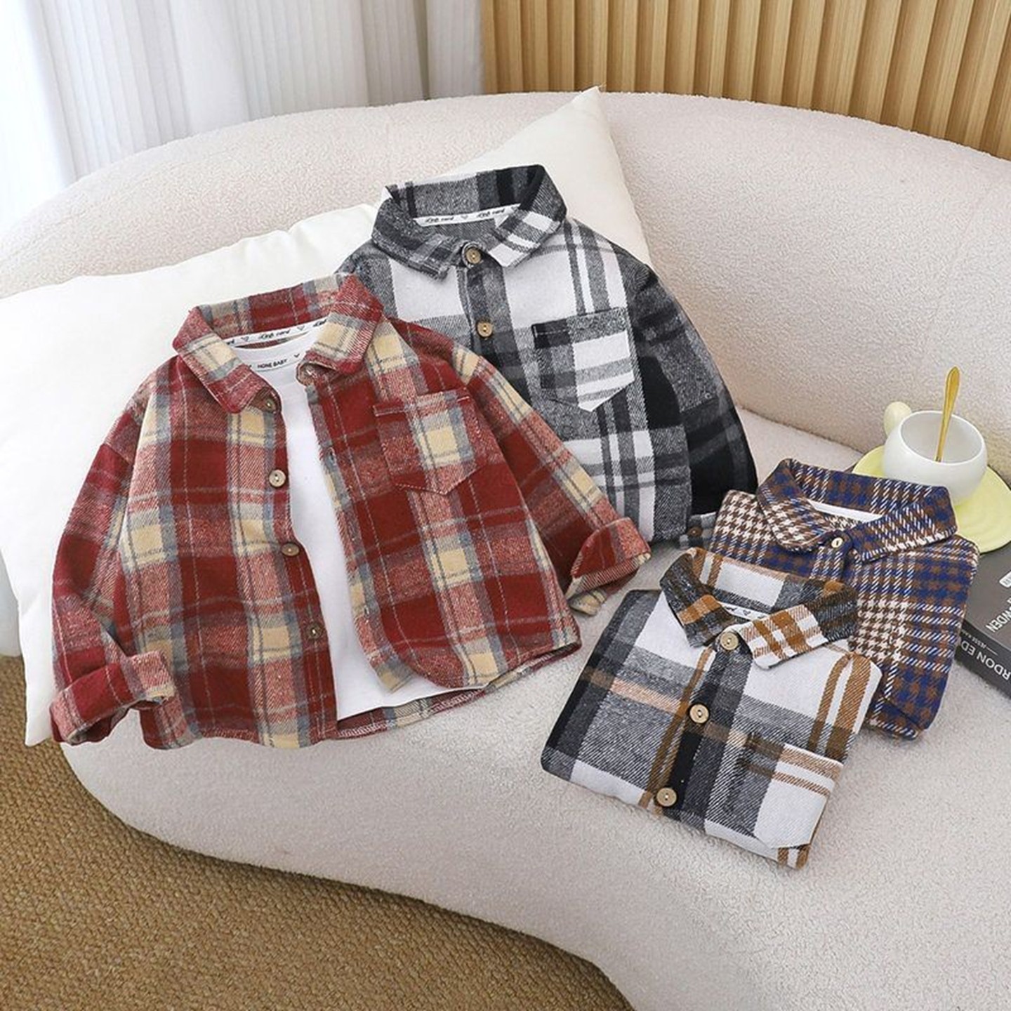 秋季儿童外套休闲格子衬衣男童衬衫女童上衣长袖外褂小童大童褂子,童装/婴儿装/亲子装,衬衫,淘宝优惠券,粉丝福利购,淘宝优惠卷