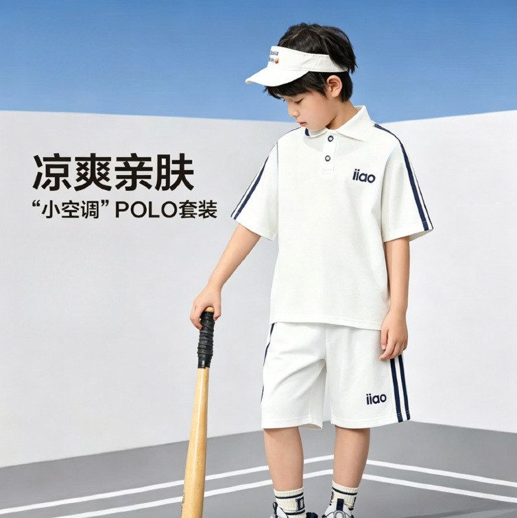 夏季新款男童运动Polo衫套装韩版休闲短袖短裤两件套童装特惠