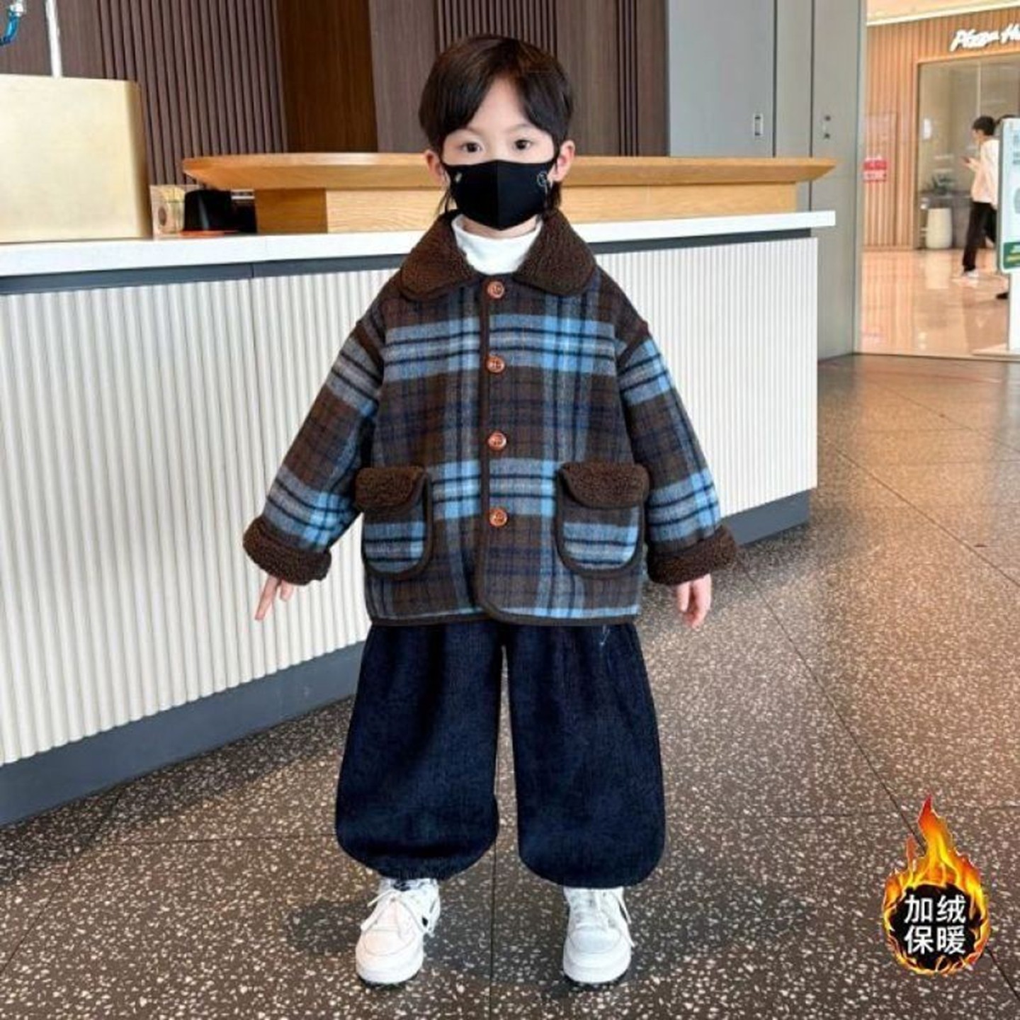 男童秋冬款加绒外套2025新款中小童时尚休闲潮流格子拼接外套韩版,童装/婴儿装/亲子装,普通外套,淘宝优惠券,粉丝福利购,淘宝优惠卷