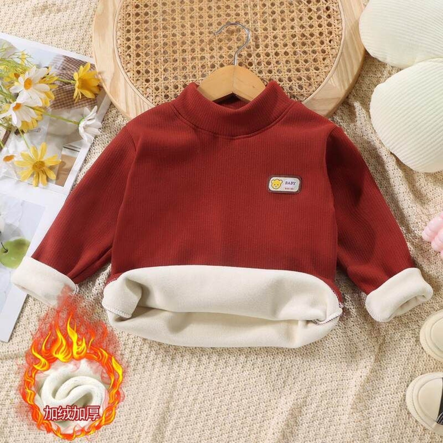 半左悠内衣高领加厚保暖女童一体绒内搭儿童加绒打底衫男童宝宝绒,童装/婴儿装/亲子装,保暖上装,淘宝优惠券,粉丝福利购,淘宝优惠卷