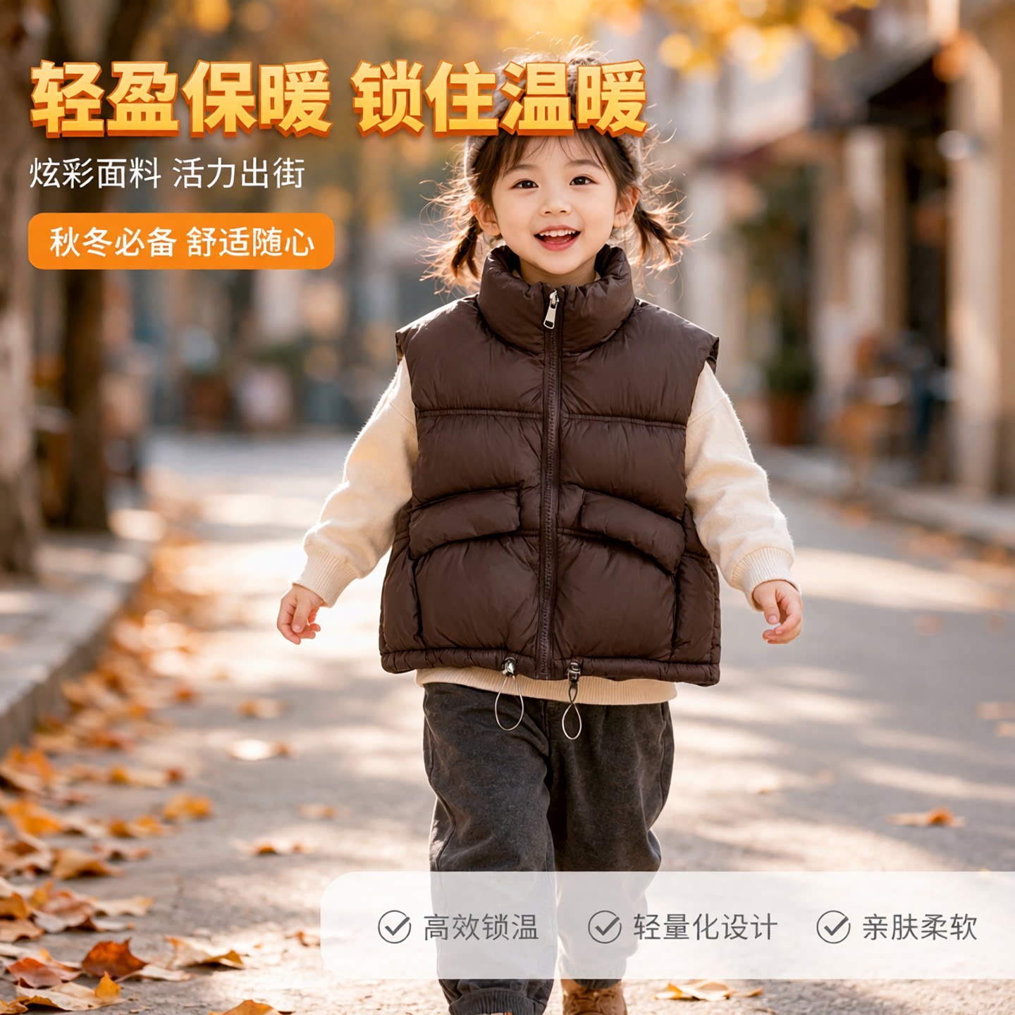 童装童装新款秋冬儿童炫彩羽绒棉马甲小中大童男女童背心宝夹棉衣