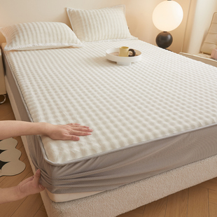 超柔加厚母婴牛奶绒床单冬季珊瑚绒学生宿舍保暖加绒毯床笠三件套