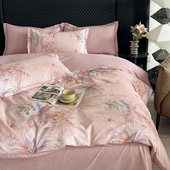 高端60支全棉加厚新疆长绒棉数码 印花四件套床笠纯棉床品被套被罩