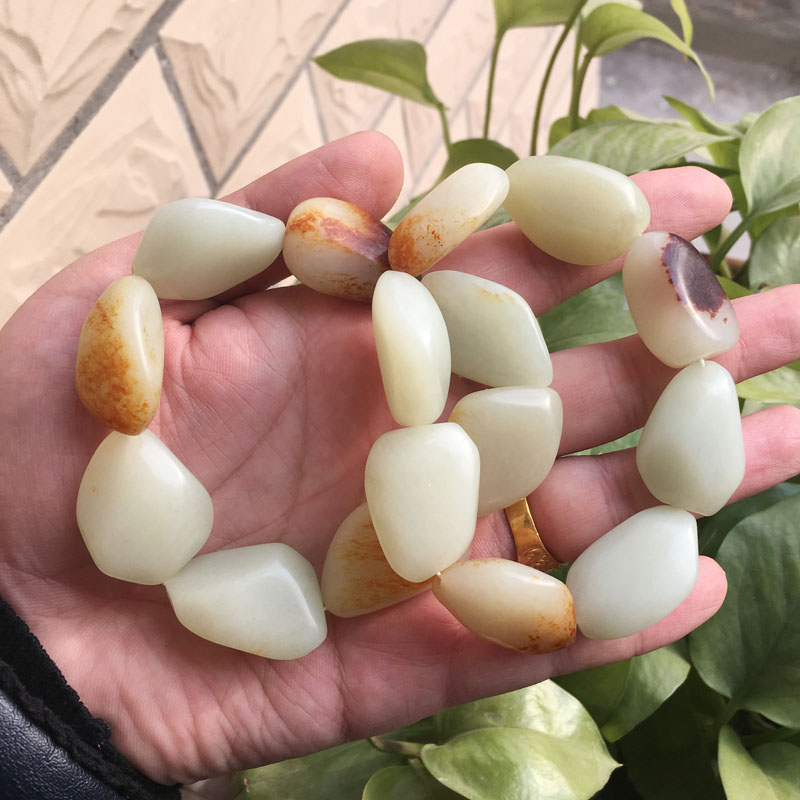 天然玉石和田玉手链白玉籽料手串