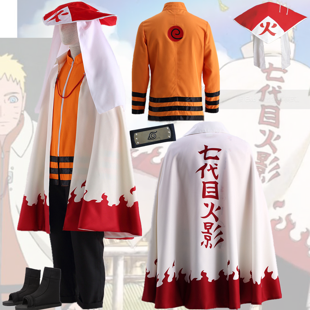 动漫Cos服火影忍者漩涡鸣人装12代七代目火影万圣节角色扮演套装