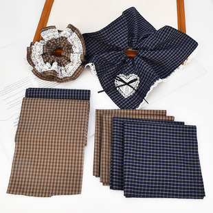 学院风格纹布条格子大肠圈方巾发圈材料 手工diy头饰发圈服饰辅料