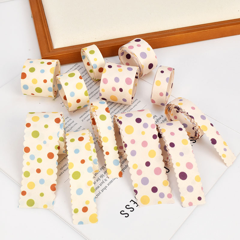 印圆点奶油波点印花丝带 diy手工布艺蝴蝶结材料发夹发箍饰品材料