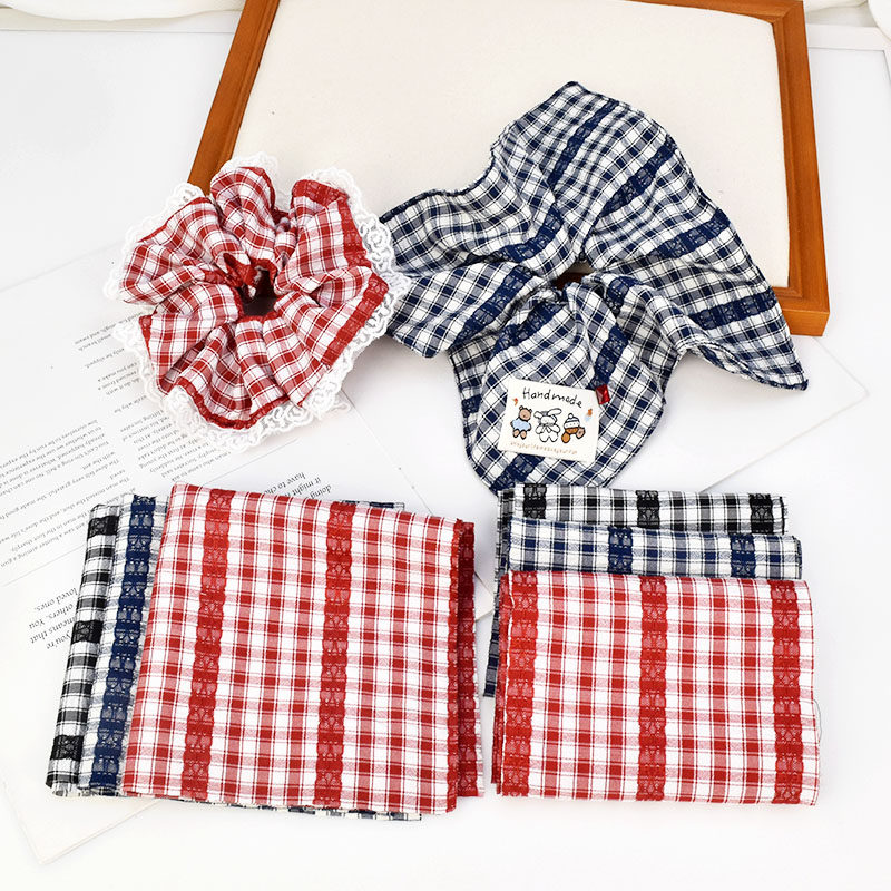 学院风蕾丝格纹布艺格子布条方巾大肠发圈材料diy手工发饰品配件,饰品/流行首饰/时尚饰品新,其他DIY饰品配件,淘宝优惠券,粉丝福利购,淘宝优惠卷