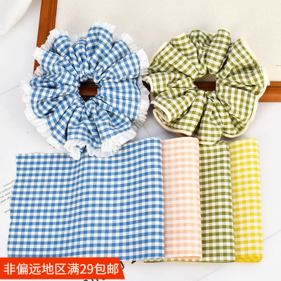 学院风复古格子布条 手工diy发饰大肠发圈布料头饰服饰品装饰材料