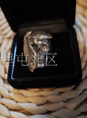 日本银饰匠人朋克风骷髅戒指现货