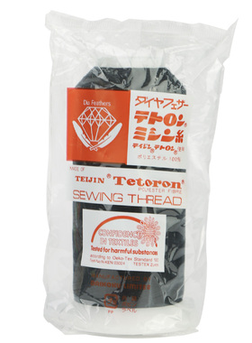 日本钻石牌缝纫线长纤丝线羽绒服用线50番黑色拼布制衣线75D丝线