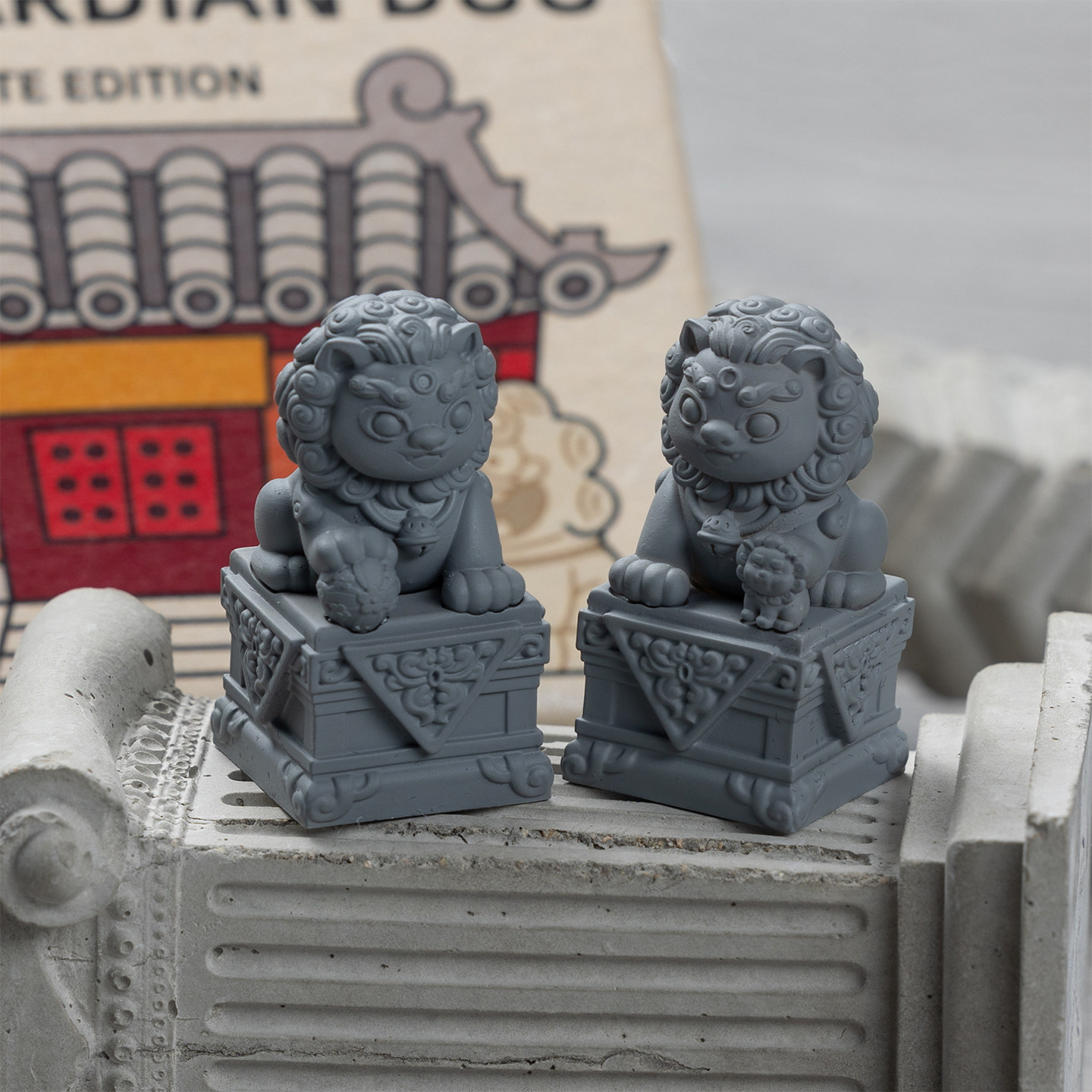 KBDfans 国潮风招财 树脂材质石狮子个性键帽一对 客制化机械键盘图片