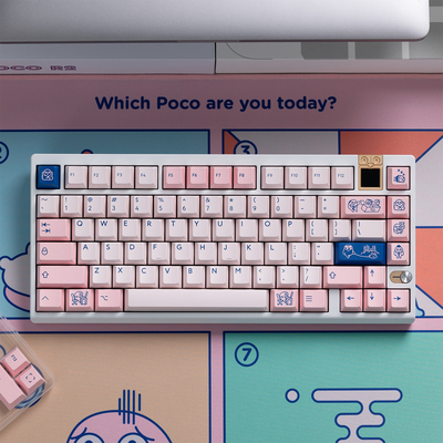 KBDfans Athena75雅典娜猫头鹰poco粉红客制化机械键盘成品热插拔