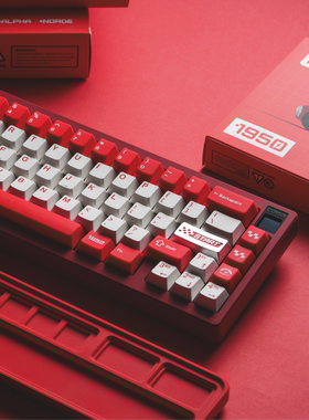 KBDfans KBS1950s 复古红白ABS二色键帽客制化机械键盘原厂高度