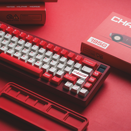 KBDfans KBS1950s 复古红白ABS二色键帽客制化机械键盘原厂高度