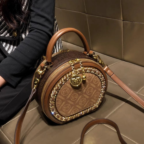 香港正品代购新款真皮手提包女士手提小圆包牛皮高级单肩新款包女