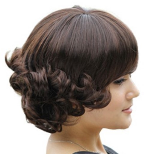 女士反翘卷假发假发中老年假发配旗袍假发复古发型