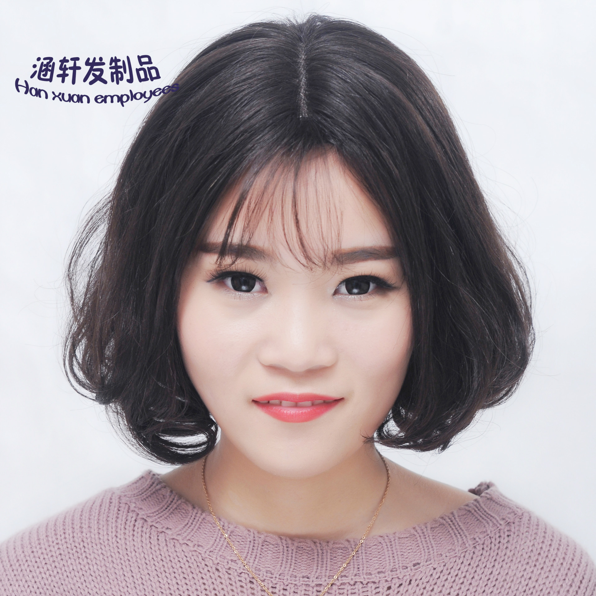 真发假发女短直发空气刘海波波头学生头真人发丝bobo头逼真梨花头