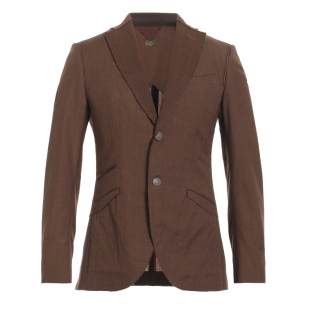 调货 意国原产 布雷西亚 四季 做旧雕花纽扣 经典复古 亚麻西服 M