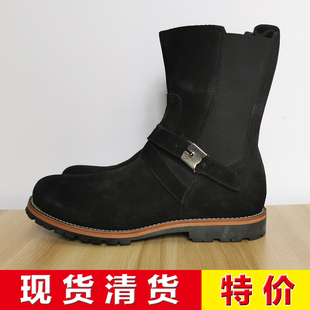 意大利一线品牌N 公价5900 皮条 袢扣 短靴 特价 黑色磨砂皮 清货
