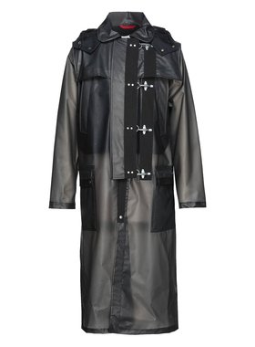 意大利高端一线 F 25秋冬 深灰色 科技面料 著名经典风衣