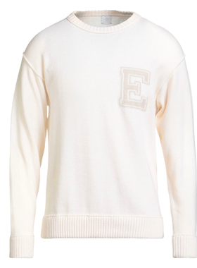 意大利产 小BC 经典一线 E 秋冬 乳白色 羊毛 圆领毛衣