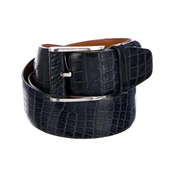 法国醉鼎吉 秋冬 奢华蓝色鳄鱼皮腰带