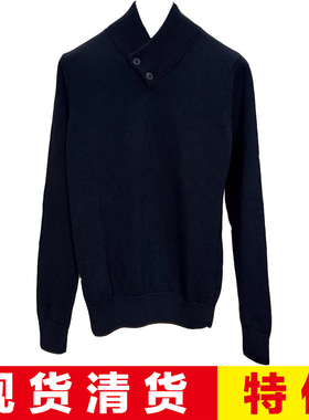 现货清货意大利醉顶吉仅低于LP COLOMBO秋冬深蓝色羊毛-棉毛衣