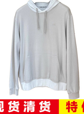现货清货 意大利顶吉品牌 Andre Maurice 秋冬灰色海岛棉连帽卫衣