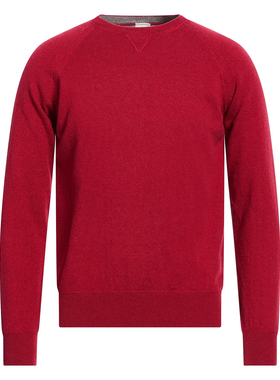 意大利产 小BC 经典一线 E 秋冬 红色 山羊绒 圆领毛衣