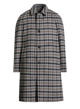 公价17800 意大利一线 D 秋冬 撞色格纹羊毛毛呢大衣