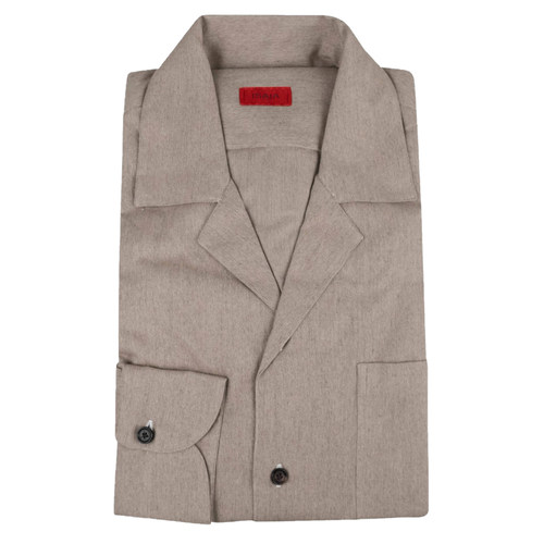 公价7500 那不勒斯顶吉ISAIA 四季 浅咖色 海岛棉 长袖衬衫