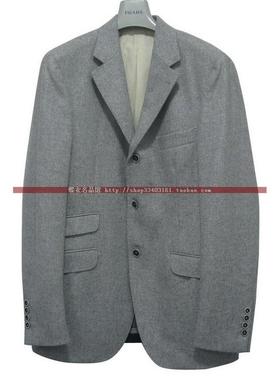 公价49000 B奢侈品 羊绒C 秋冬票据袋醉顶吉灰色山羊绒西服