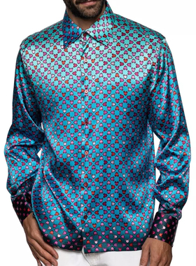 公价18900 醉奢侈i 四季 蓝色提花 真丝手工衬衫