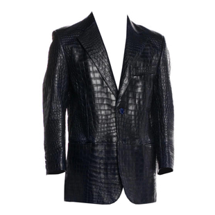 公价550000 法国醉鼎吉 ZILLI 秋冬 奢华鳄鱼皮皮衣夹克