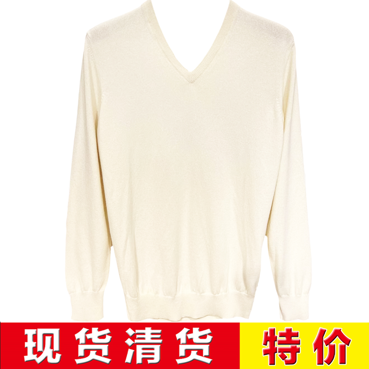 现货清货意大利顶吉品牌Andre Maurice 秋冬白色羊绒针织衫毛衣