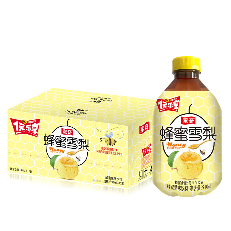 恒亮蜂蜜雪梨饮料910ml/瓶*12瓶 蜂蜜果味饮料 多口味可选新日期