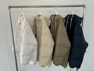 现清 25冬季新款韩国东大门gabrielle百搭宽松连帽羽绒服棉服外套