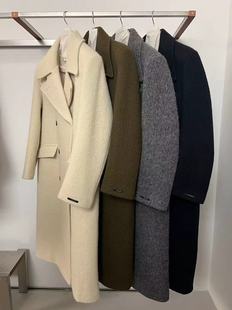 flat双排扣西装 折现 韩国东大门london 新款 领羊绒大衣外套 25冬季