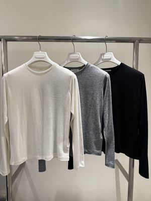 现 25冬季新款韩国东大门MASCULINE简约圆领羊毛打底衫长袖T恤