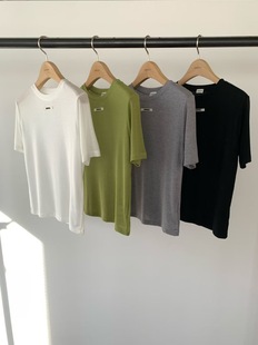 现 26春季新款韩国东大门underson洋气圆领纯色宽松短袖T恤